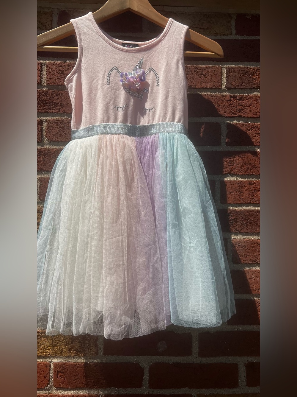 Lilt Girls Unicorn Tulle Tutu dress Pastel Rainbow Sleeveless Size 6 Party dress